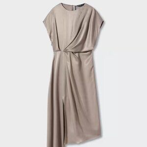 Mango side-slit satin dress